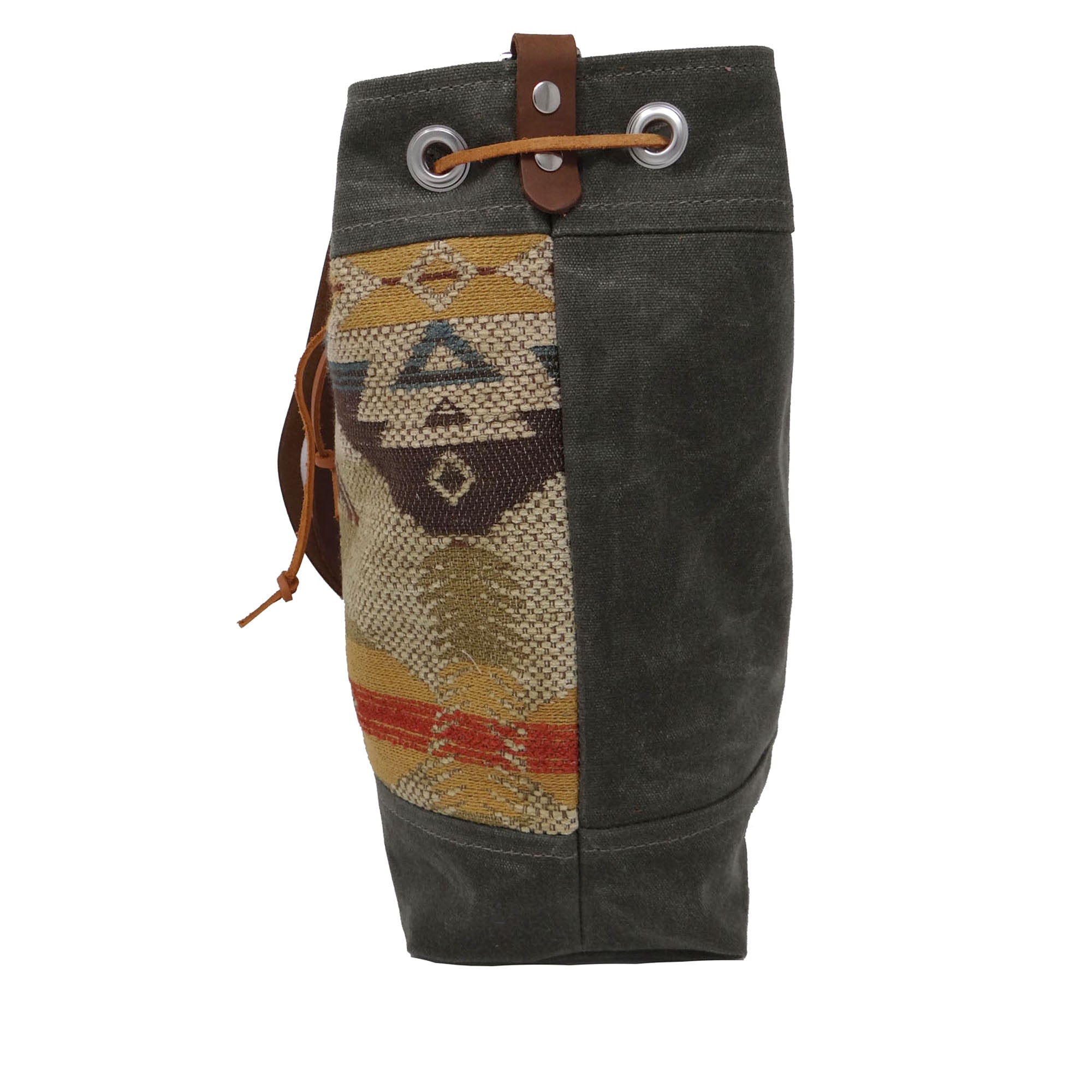 Wildwood Waxed Canvas Bucket Bag - Navajo Southwest - 1820 Bag Co.