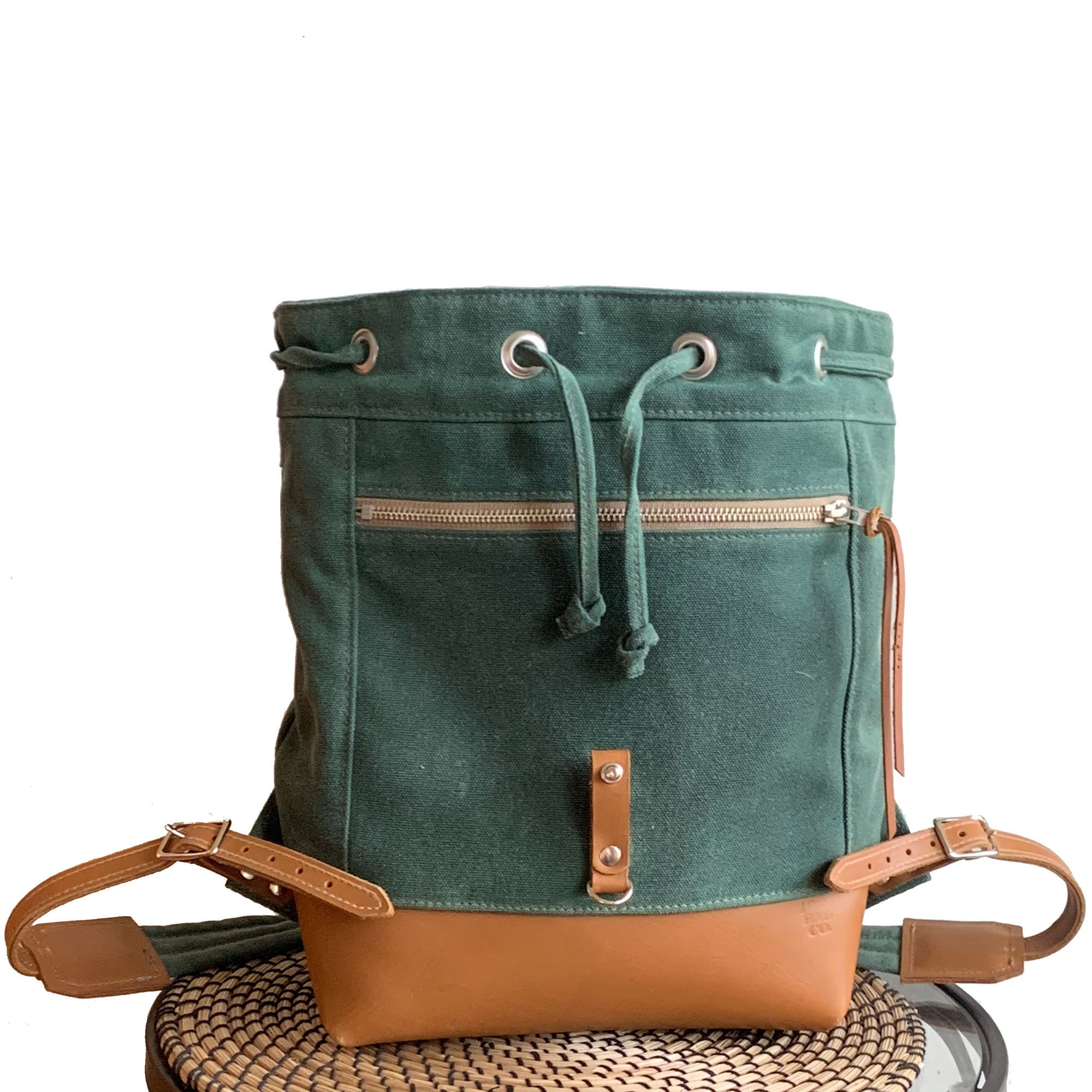Archer Daypack in Leather &amp; Waxed Canvas - 1820 Bag Co.