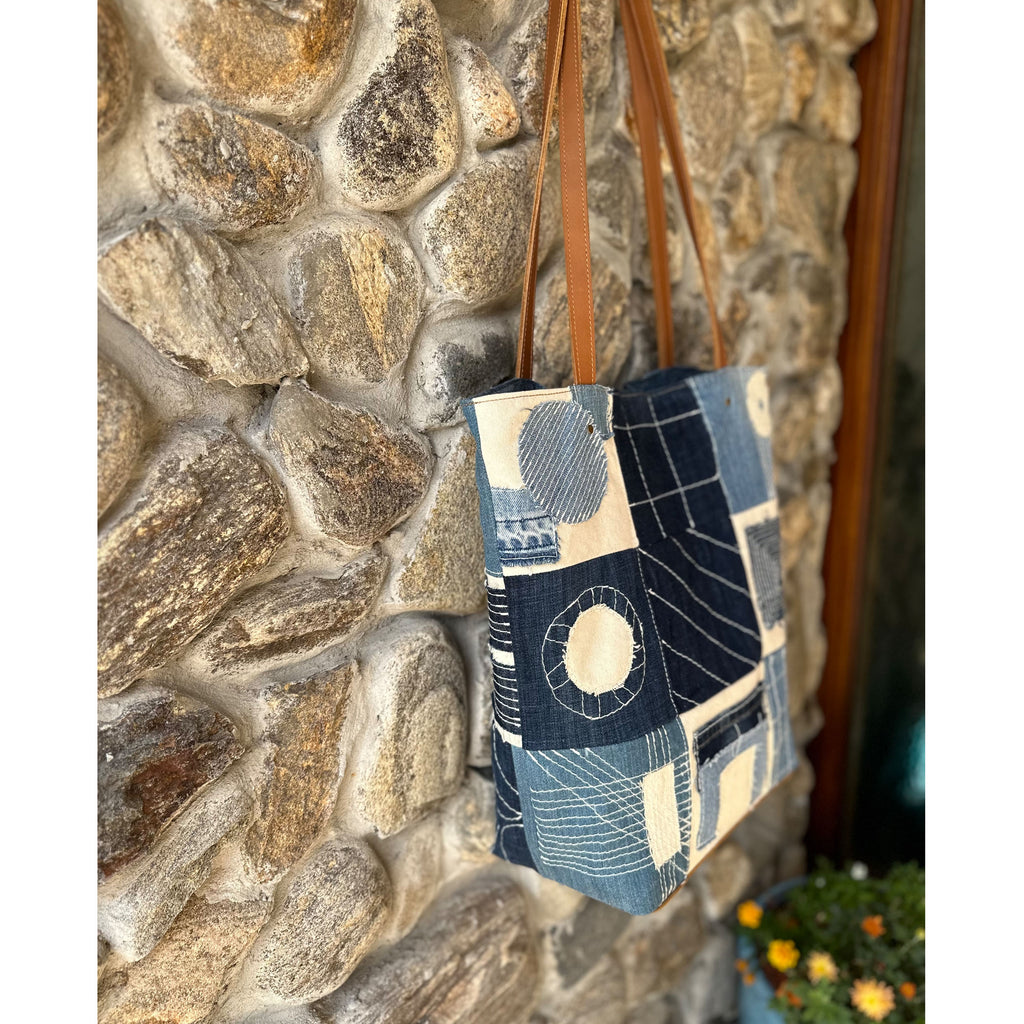 Juno Patchwork Denim & Leather Tote