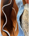Juno Denim Weave & Leather Tote