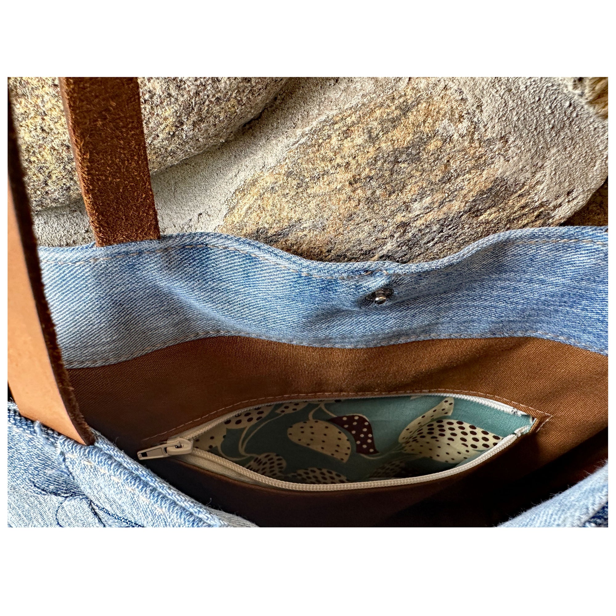Juno Denim Weave &amp; Leather Tote