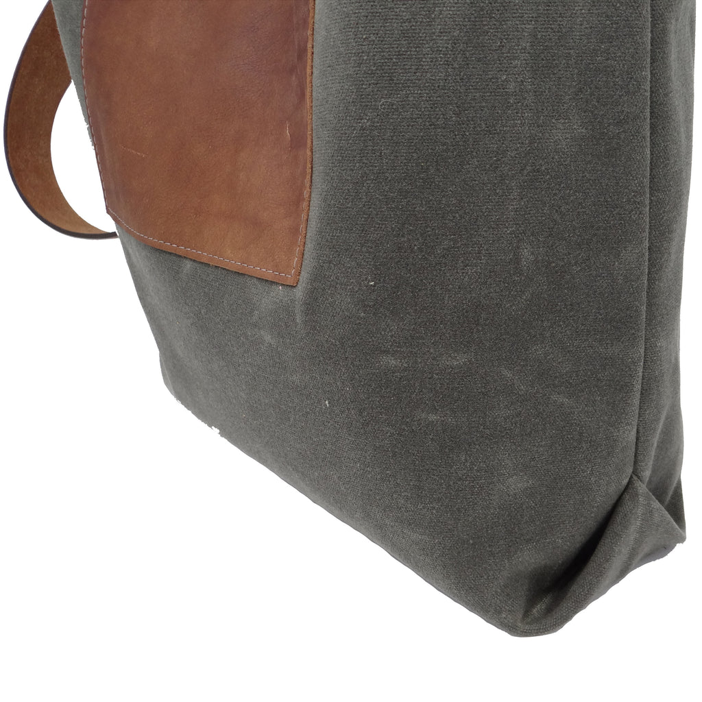 Daytona Waxed Canvas Hobo Bag with Recycled Leather Belt Strap, Boho Bag - 1820 Bag Co.