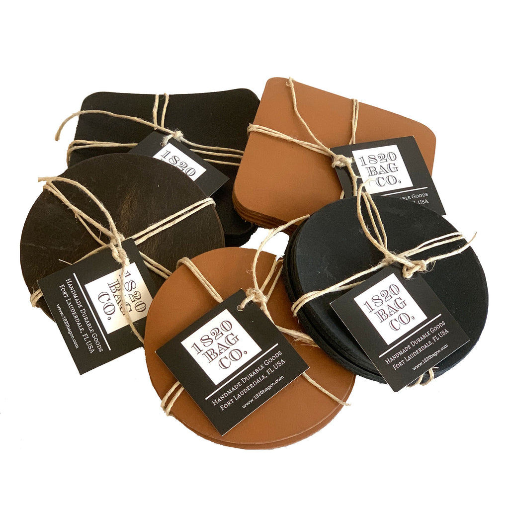 Leather Coasters - Set of Four - 1820 Bag Co.