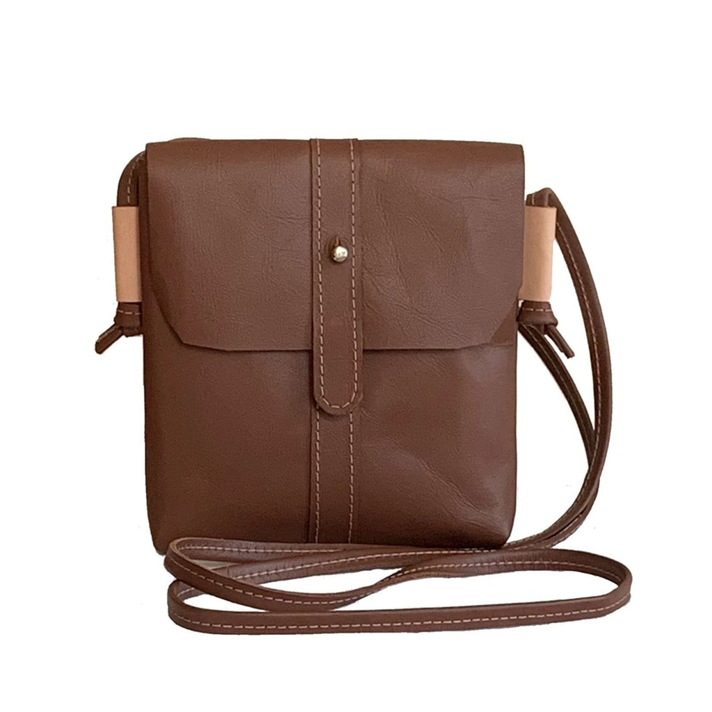 Tan satchel online crossbody bag