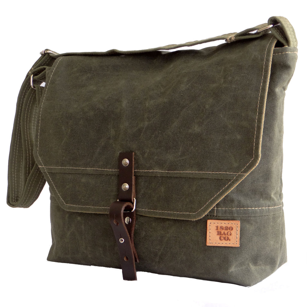 Englewood Waxed Canvas Mens Field Bag - 1820 Bag Co.