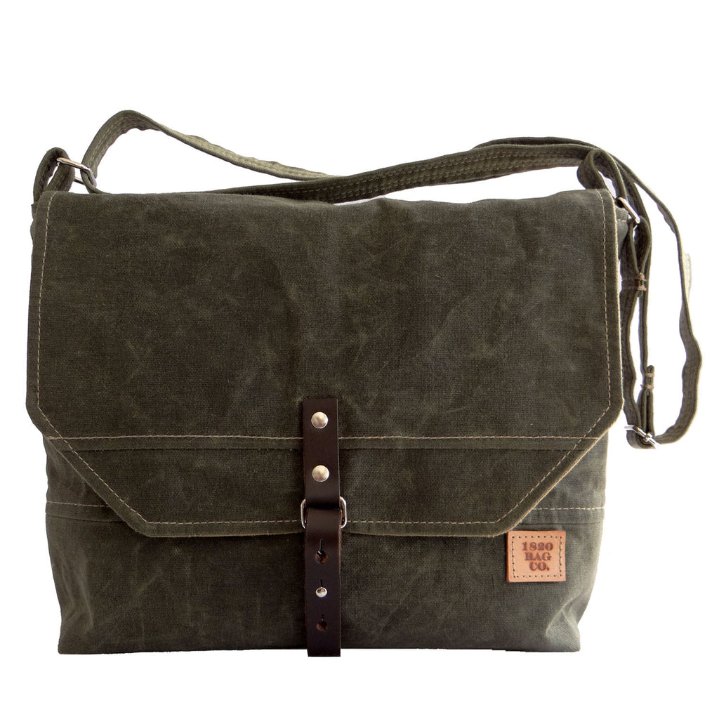 Englewood Waxed Canvas Mens Field Bag - 1820 Bag Co.