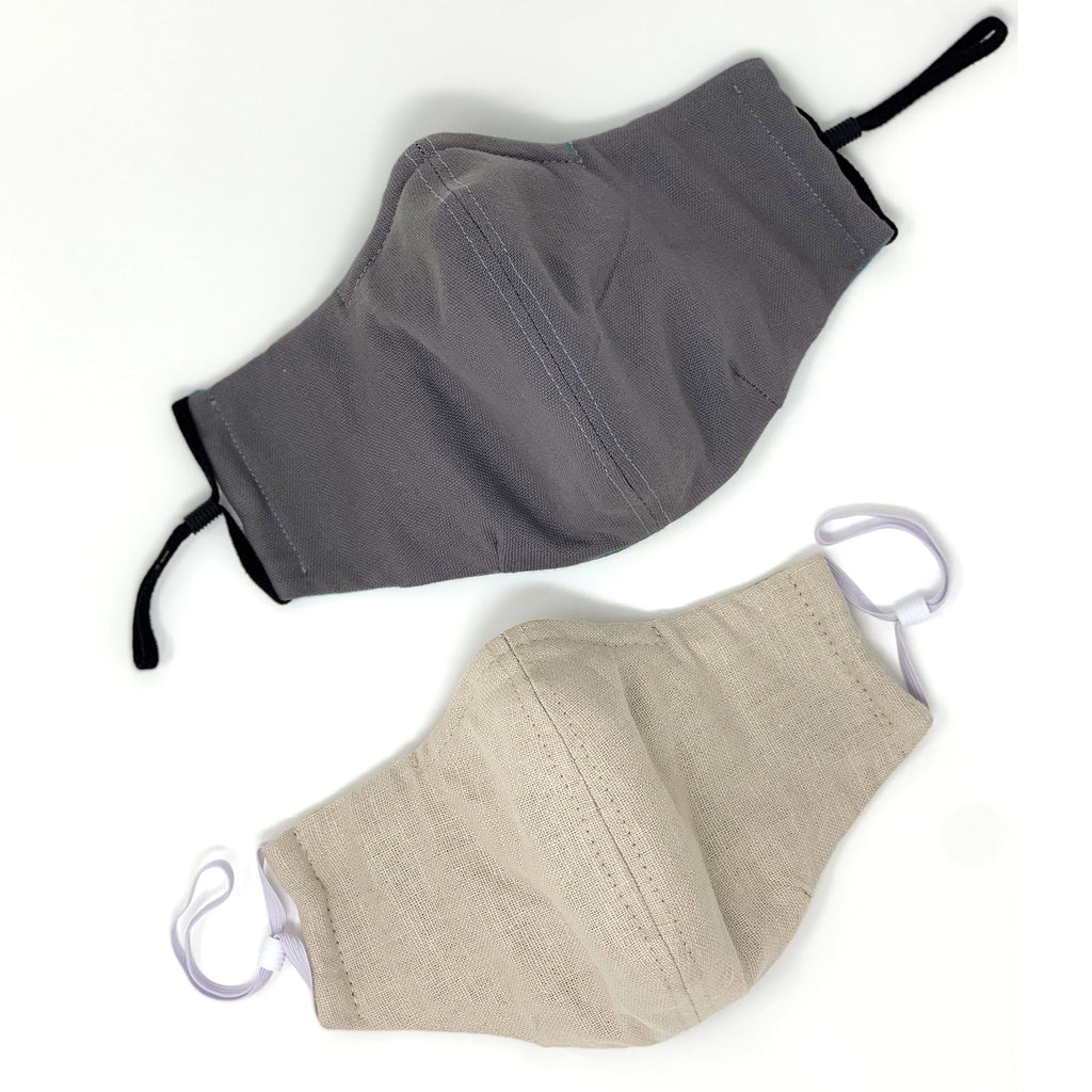Fitted Contour Face Mask with Nose Wire, Filter Pocket and Adjustable Ear Loops
