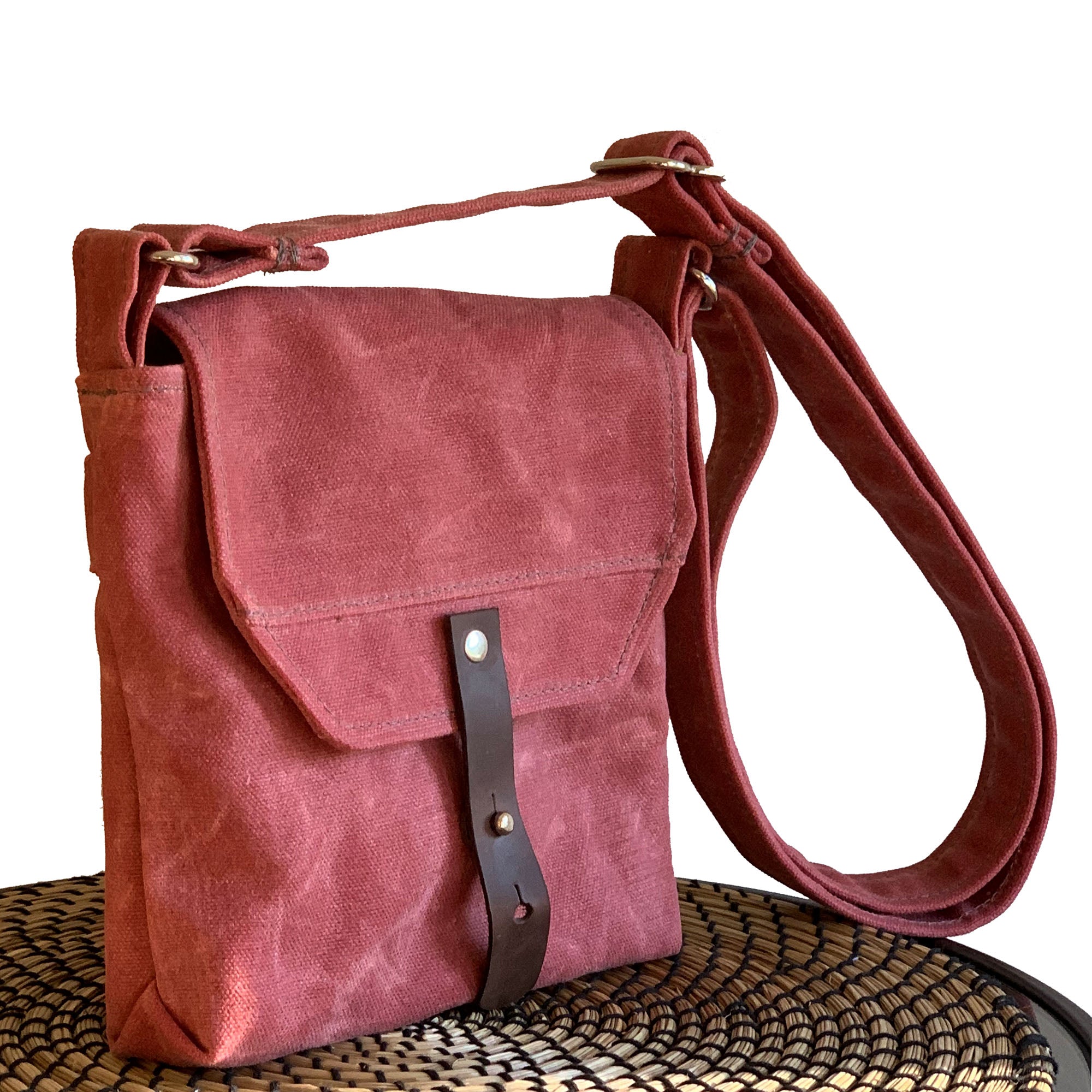 Hobe Satchel Waxed Canvas Bag - Nautical Red