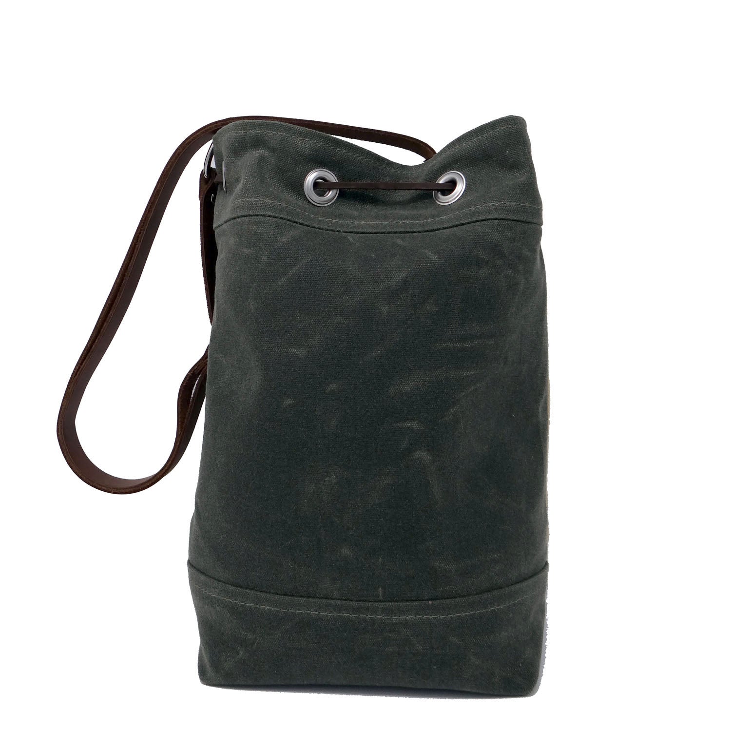 Wildwood Waxed Canvas Bucket Bag - Turquoise Strips - 1820 Bag Co.