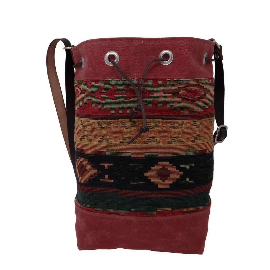 Wildwood Waxed Canvas Bucket Bag - Aztec - 1820 Bag Co.