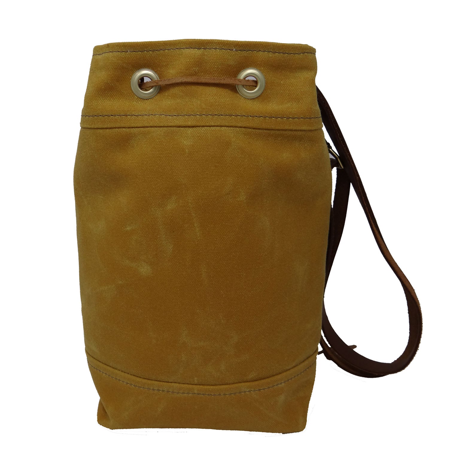 Wildwood Waxed Canvas Bucket Bag - Yellow and Turquoise - 1820 Bag Co.