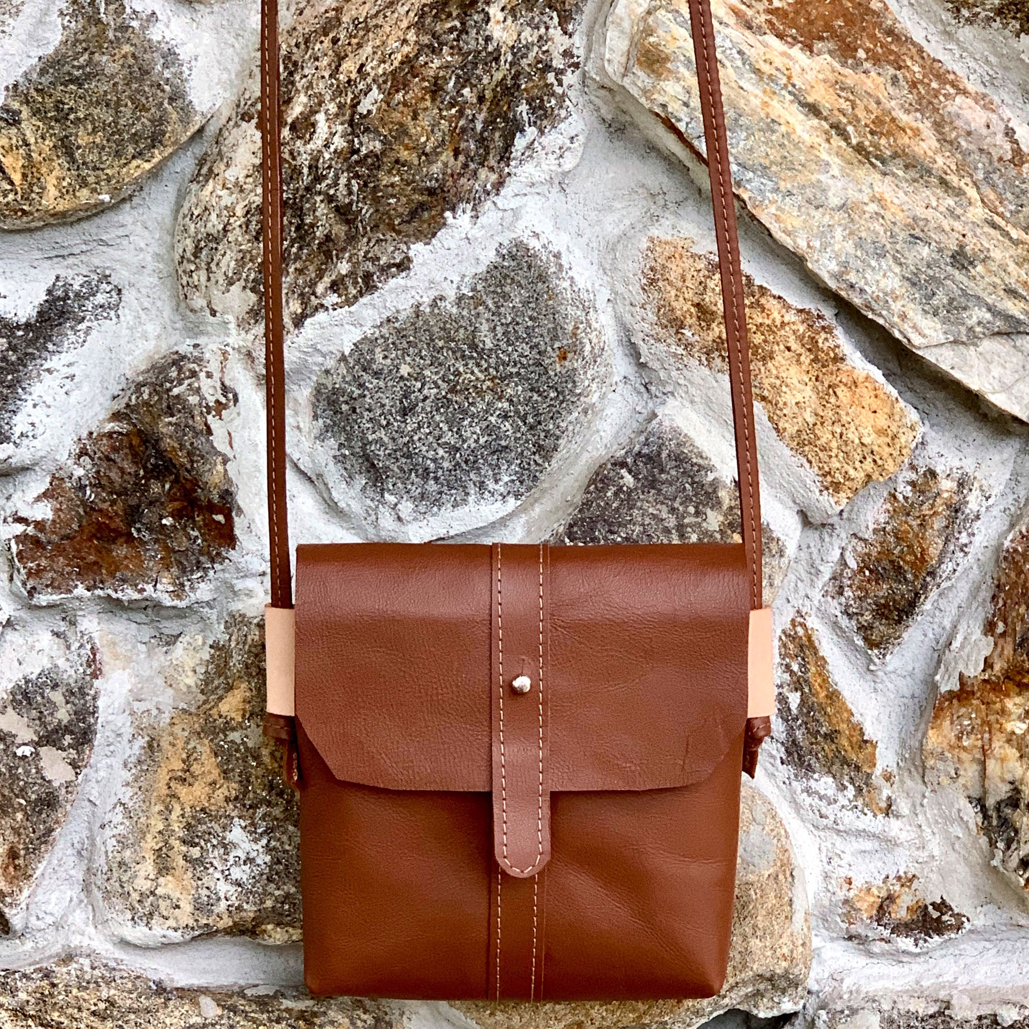Pinecrest Mini Leather Satchel Crossbody Bag - Tan - 1820 Bag Co.
