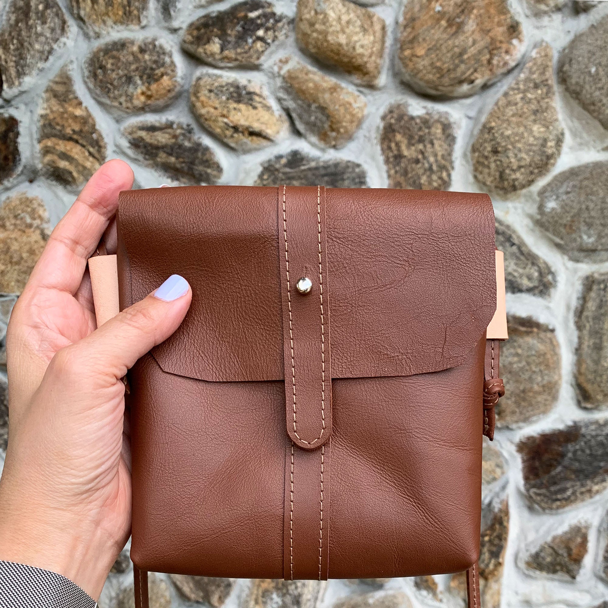 Pinecrest Mini Leather Satchel Crossbody Bag - Tan - 1820 Bag Co.