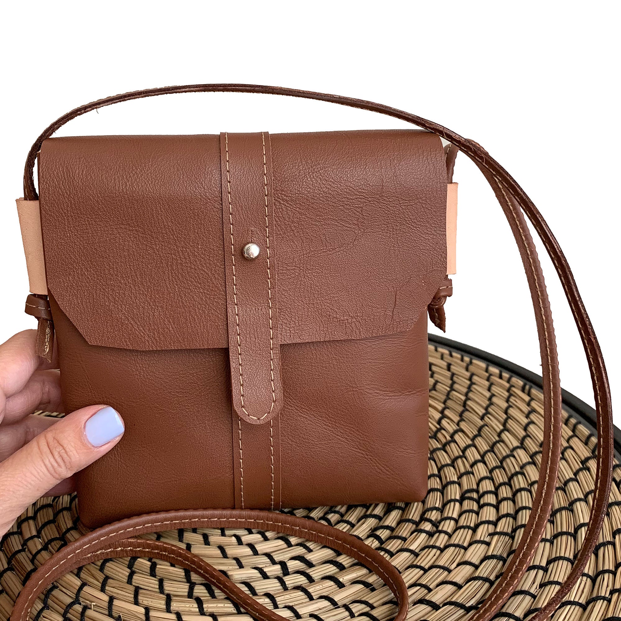 Pinecrest Mini Leather Satchel Crossbody Bag - Tan - 1820 Bag Co.
