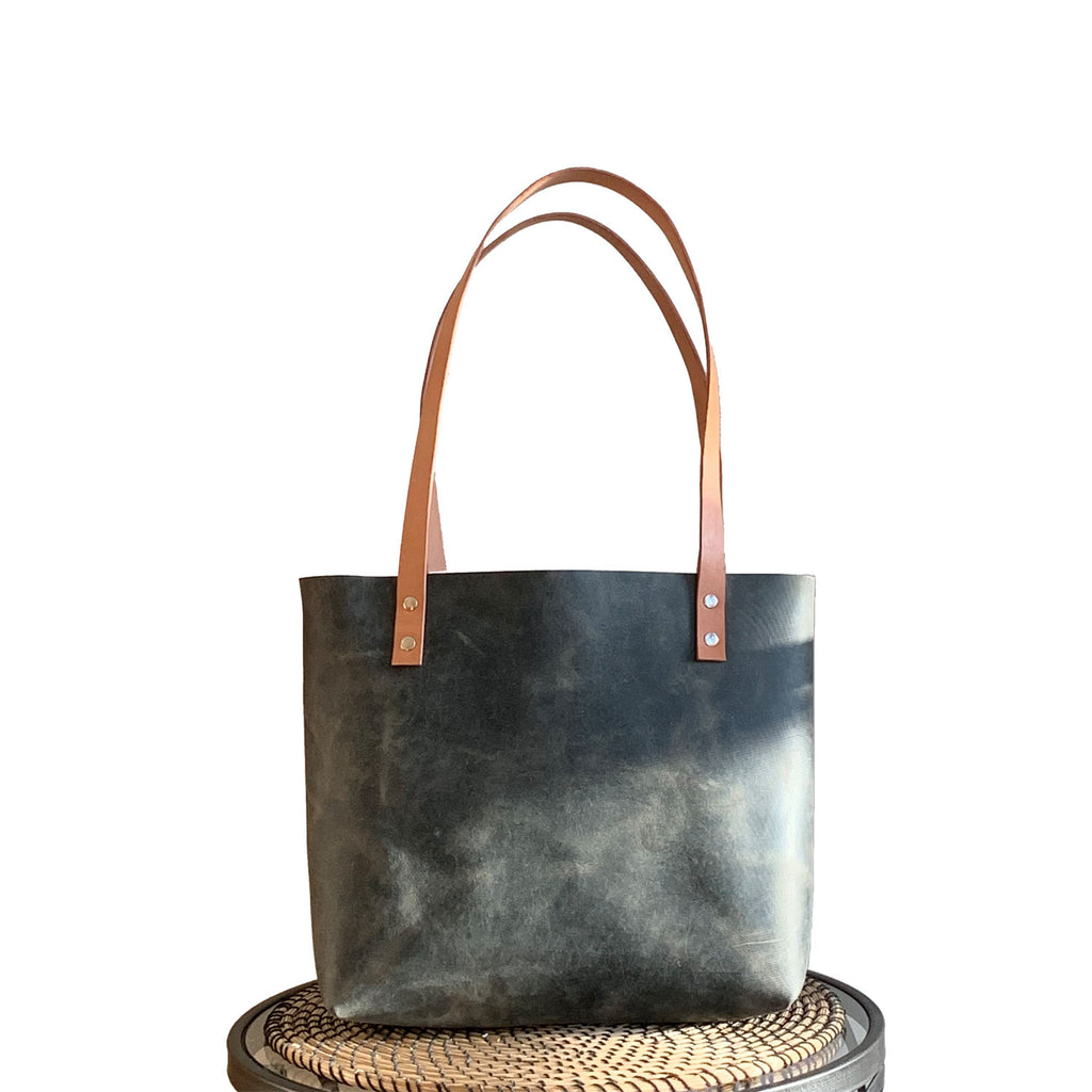 Sarasota Leather Tote - Rustic Sage Green - 1820 Bag Co.