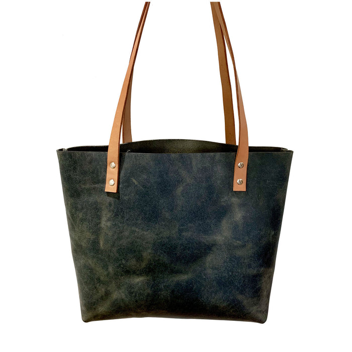 Sarasota Leather Tote - Rustic Sage Green - 1820 Bag Co.