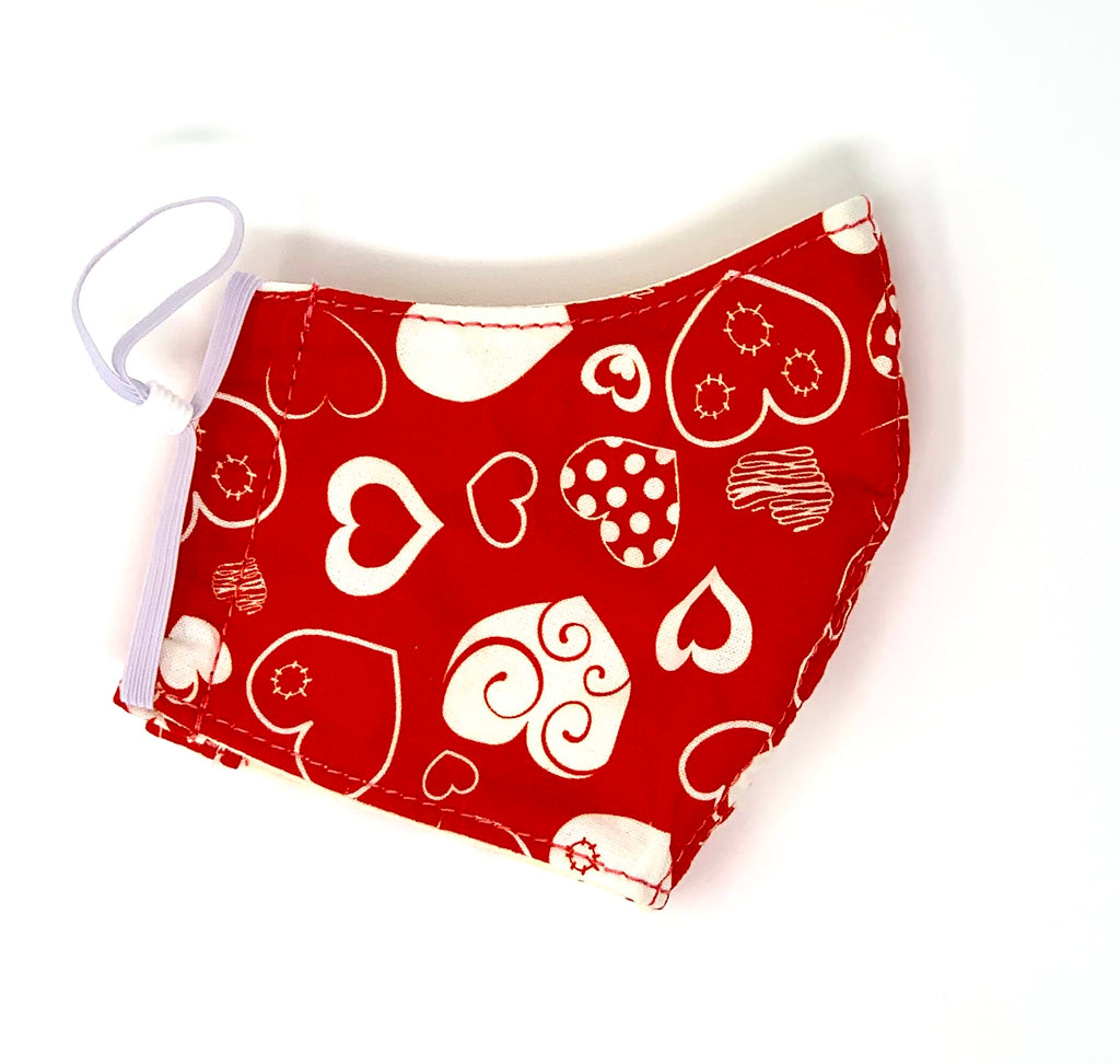 Valentine's Simple Face Mask - Cotton Reusable with Adjustable Ear Loops
